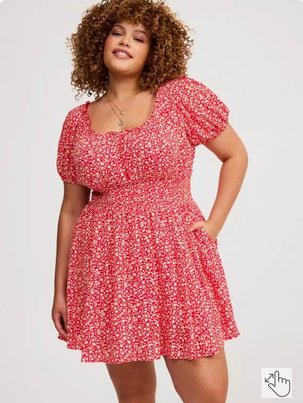 Torrid Crinkle Gauze Puff Sleeve Romper Size 5